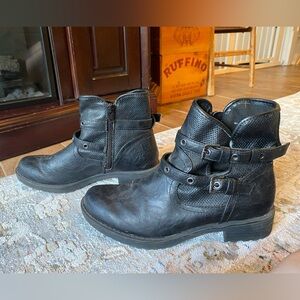 Black Leather Ankle Boots